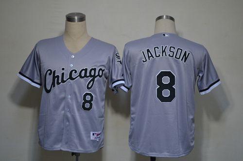 White Sox #8 Bo Jackson Grey Stitched MLB Jersey